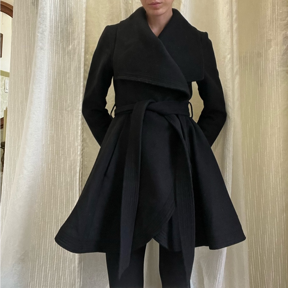 Bcbgmaxazria black wool blend coat